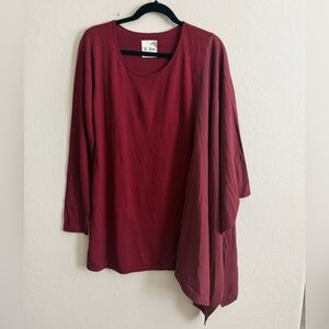 M Rena Elegant Burgundy Women's Top